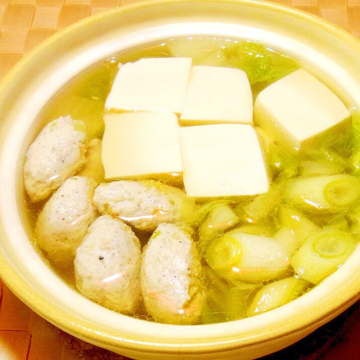 ひとり鍋✿白菜と鶏団子の中華風